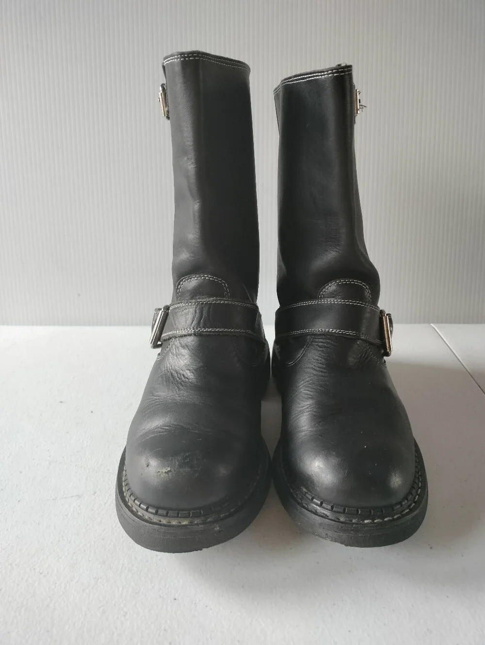 John Fluevog Angels Seventh 7th Heaven Men's Black Leather Moto Biker Boots 7